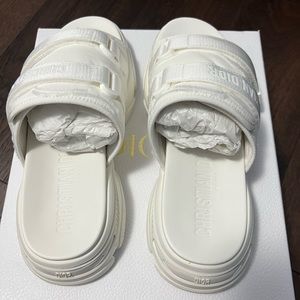 Christian Dior D-WANDER White Slide Sandals Size 41